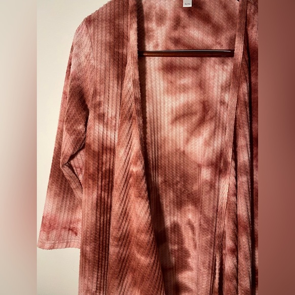 Warehouse One Light/Dark Dusty Rose Open Cardigan Size XL - Picture 7 of 8